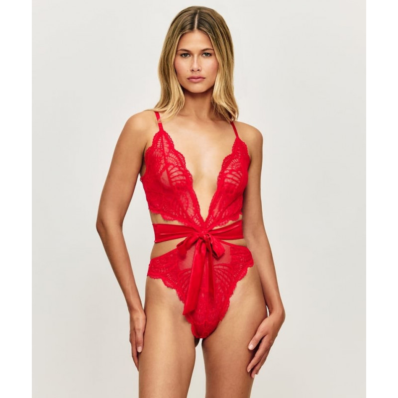 Selente Luxury Love Body En Satin Et Dentelle Avec Bandeau Yeux - Fabriqué En UE