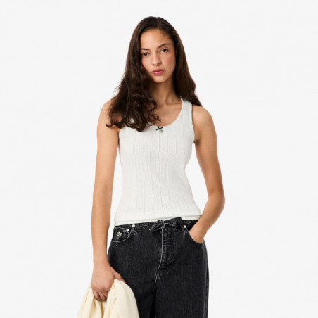 Débardeur Slim Fit Coton Maille Pointelle