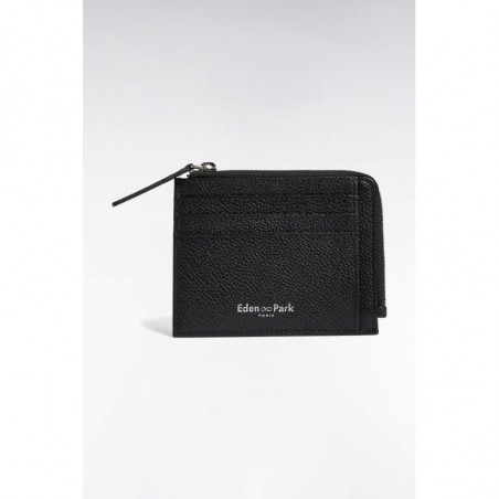Porte-Cartes Zippé En Cuir Grainé