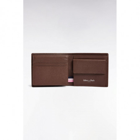 Portefeuille Format Italien En Cuir Grainé
